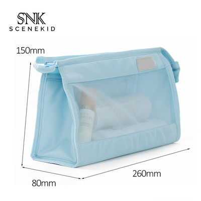 Polyester transparent Mesh Cosmetic Bag de tirette promotionnelle qui respecte l'environnement