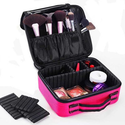 Cas de Madame Professional Cosmetic Organizer Mesh Leather Beauty Travel Cosmetic