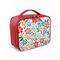 Sac cosmétique de voyage avec le sac portatif rouge de maquillage de compartiment floral de tirette