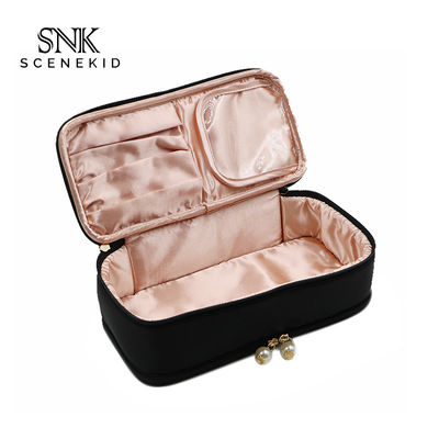 Sac personnalisable de maquillage d'article de toilette de dentelle de sac à main de Foldabel de grande capacité