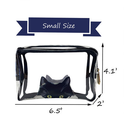 Sac cosmétique léger de PVC de Cat Print pour des filles